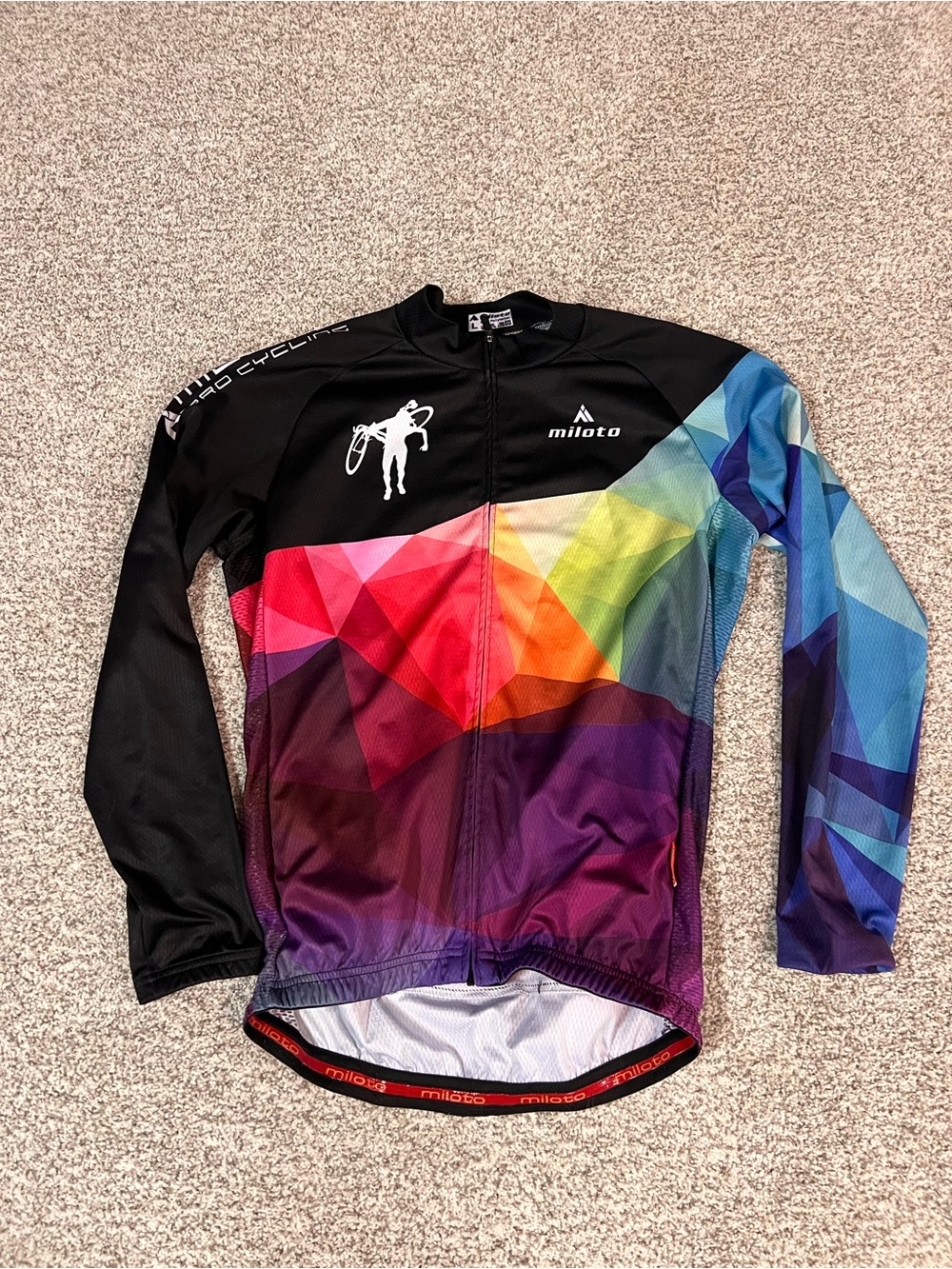 Miloto Men’s Multicolor Geometric Long Sleeve Cycling Jersey